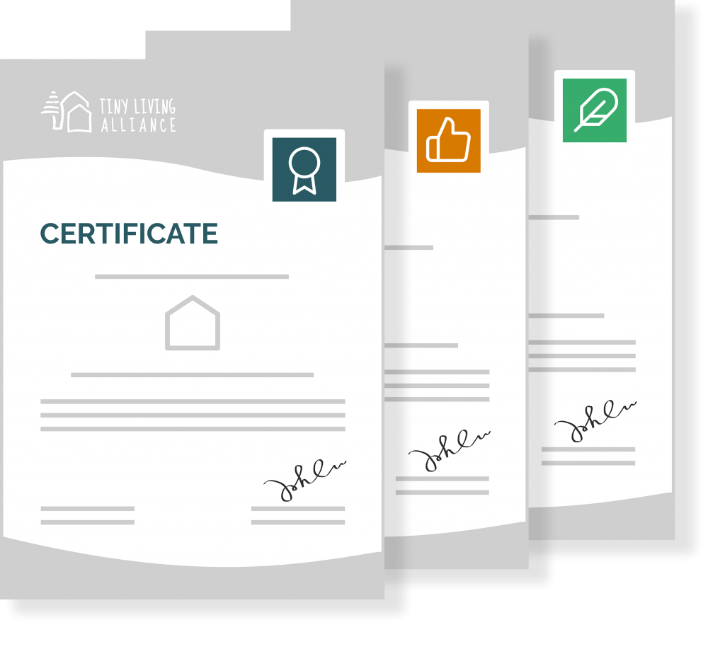 Trust, quality and security certificates for tiny living industry